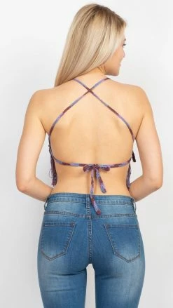 Lakhays New Arrivals Tie-Dye Mandala Hlt Crochet Top