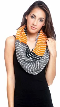 Lakhays Hand Knit Dual Color Infinity Winter Scarf Scarves