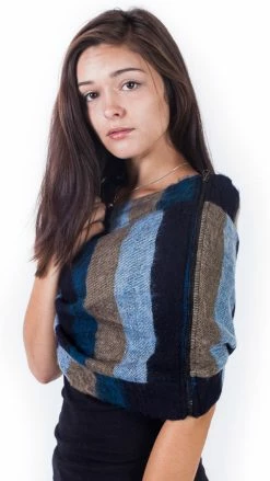 Lakhays Warm Tri Stiped Infinity Scarf With Zipper Scarves