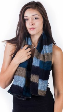 Lakhays Warm Tri Stiped Infinity Scarf With Zipper Scarves