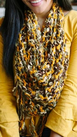 Lakhays Hand Knit Chunky Soft Cowl Fringe Winter Scarf Scarves