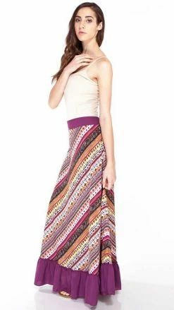 Lakhays Skirts Funky Aztec Ruffled Summer Skirt
