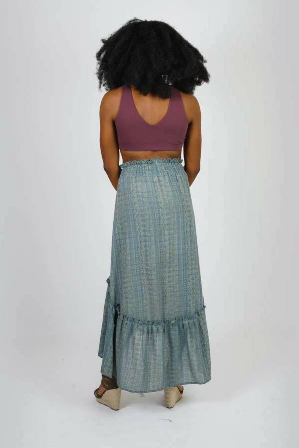 Lakhays Boho Paisley Waves Hi-Low Gypsy Skirt 9 Lakhays Boho Paisley Waves Hi-Low Gypsy Skirt