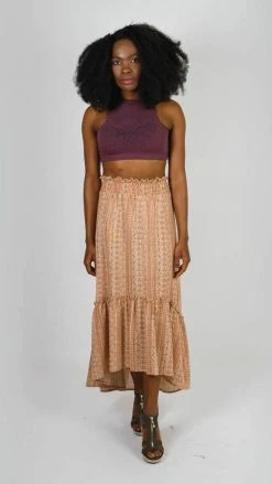 Lakhays Boho Paisley Waves Hi-Low Gypsy Skirt 11 Lakhays Boho Paisley Waves Hi-Low Gypsy Skirt