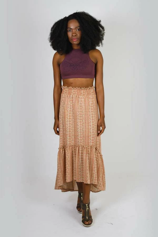 Lakhays Boho Paisley Waves Hi-Low Gypsy Skirt 3 Lakhays Boho Paisley Waves Hi-Low Gypsy Skirt