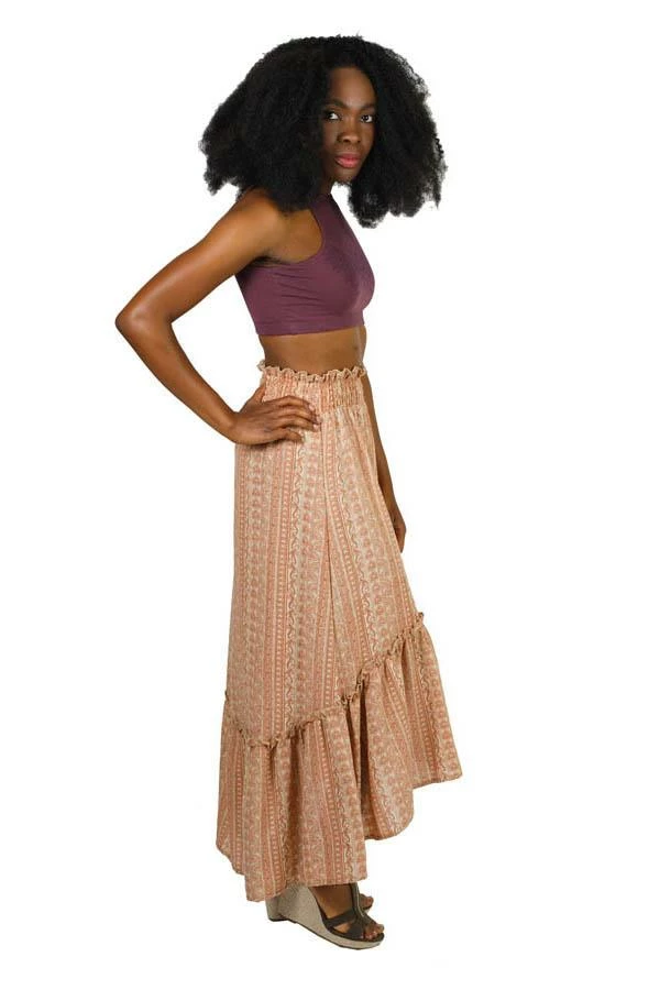 Lakhays Boho Paisley Waves Hi-Low Gypsy Skirt 4 Lakhays Boho Paisley Waves Hi-Low Gypsy Skirt