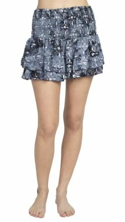 Lakhays New Arrivals Batik Ruffle Miniskirt