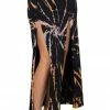 Lakhays New Arrivals Double Slit Tie-Dye Maxi Skirt
