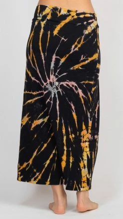 Lakhays New Arrivals Double Slit Tie-Dye Maxi Skirt