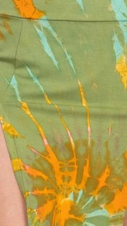 Lakhays New Arrivals Double Slit Tie-Dye Maxi Skirt