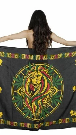 Lakhays Aztec Rasta Reggae Lion Power Multiway Wrap-Rasta-One Size