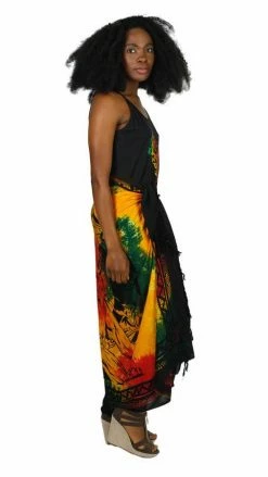 Lakhays Tie Dye Lion Of Judah Rasta Sarong Sarongs & Beachwear