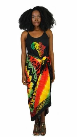 Lakhays Tie Dye Rasta Lion Head Sarong