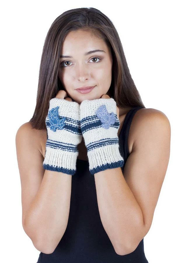 Lakhays Hand Knit Woolen Owl Handwarmer With Fleece Lining 1 Lakhays Hand Knit Woolen Owl Handwarmer With Fleece Lining