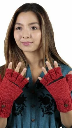 Lakhays Winter Warm Classic Knit Glittens Fingerless Gloves Arm Warmers