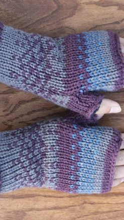 Lakhays Hand Knit Fleece Lined Fingerless Gloves