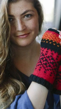 Lakhays Hand Knit Fleece Lined Fingerless Gloves