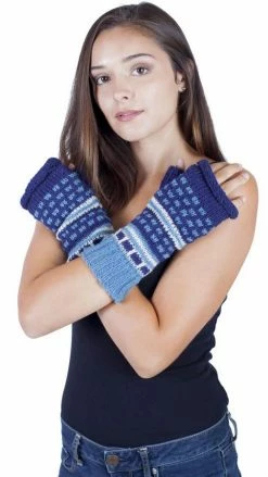 Lakhays Arm Warmers Winter Hand Knit Woolen River Ripples Hobo Gloves