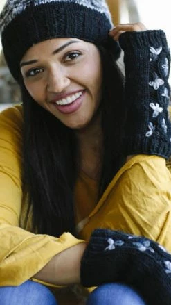 Lakhays Tri-Color Cozy Fingerless Gloves Arm Warmers