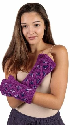 Lakhays Tri-Color Cozy Fingerless Gloves Arm Warmers