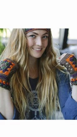 Lakhays Flower Patch Crocheted Fingerless Gloves Arm Warmers 11 Lakhays Flower Patch Crocheted Fingerless Gloves Arm Warmers