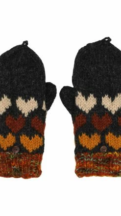 Lakhays Wool Knit Hearts Mittens