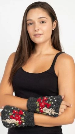 Lakhays Embroidered Hand Warmer Arm Warmers