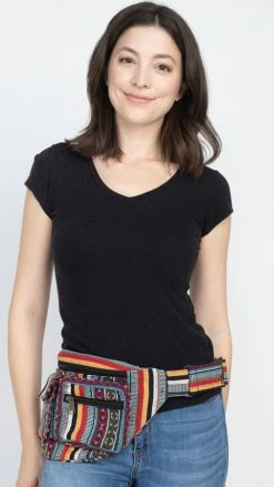 Lakhays Cotton Fanny Pack Utility Waist Belt Bag-multi