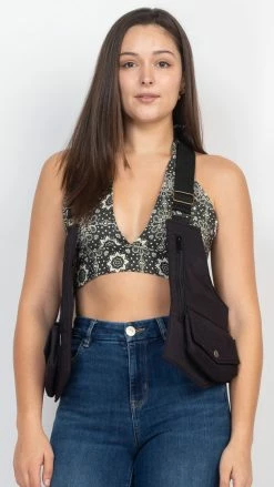 Lakhays Vegan Steampunk Zip Pocket Canvas Festival Holster-One Size