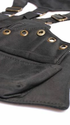 Lakhays Vegan Steampunk Zip Pocket Canvas Festival Holster-One Size