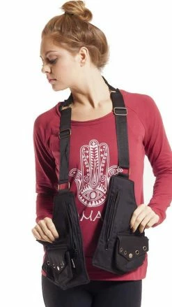 Lakhays Vegan Steampunk Zip Pocket Canvas Festival Holster-One Size