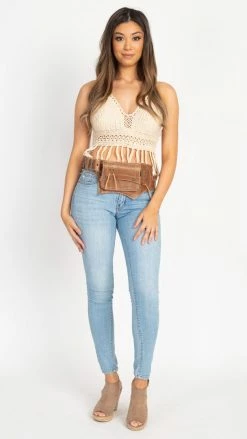 Lakhays The Gypsy Duo - A Leather Duo Pack Hip Bag Belt-Brown Belts