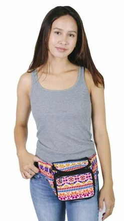 Lakhays Eco Pack Cotton Stripe Boho Waist Pack Belts