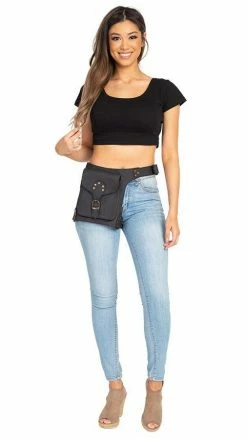 Lakhays Belts Holster Style Rustic Belt Bag