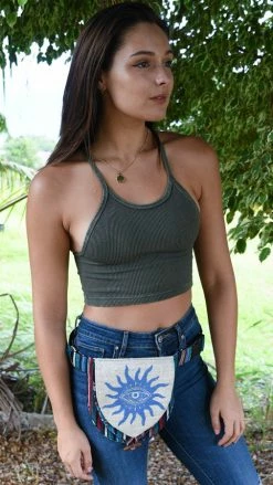 Lakhays Rustic Stripe Hemp Belt Bag