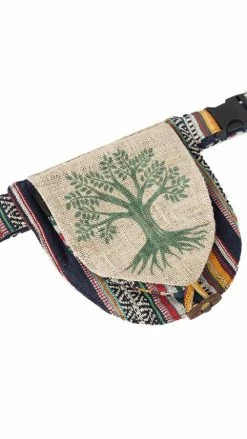 Lakhays Rustic Stripe Hemp Belt Bag