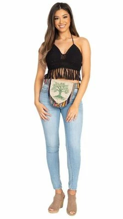 Lakhays Rustic Stripe Hemp Belt Bag