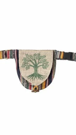Lakhays Rustic Stripe Hemp Belt Bag