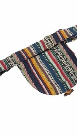 Lakhays Rustic Stripe Hemp Belt Bag
