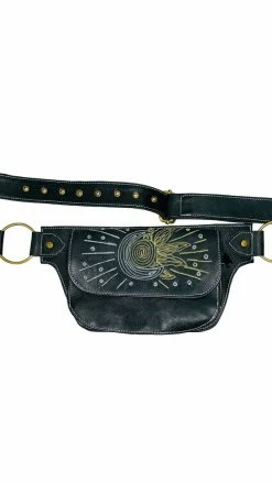 Lakhays Celestial Embroidery Leather Hip Belt