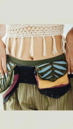 Lakhays Pixie Three Pocket Hip Festival Fanny Pack Waist Belt Bag Belts