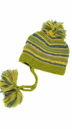 Lakhays Hats & Beanies Multi Stripe Hat With Braids