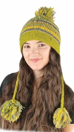 Lakhays Hats & Beanies Multi Stripe Hat With Braids