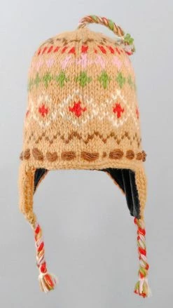 Lakhays Unisex Handknit Woolen Earflap Hat With Fleece Lining