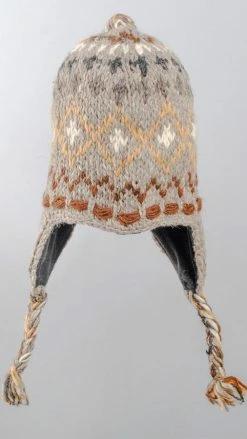 Lakhays Unisex Handknit Woolen Earflap Hat With Fleece Lining