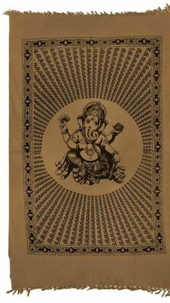 Lakhays Meditation Ganesh Om Printed Bedsheet Tapestry