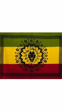 Lakhays Rasta Lion Lotus Flower Tapestry Tapestries