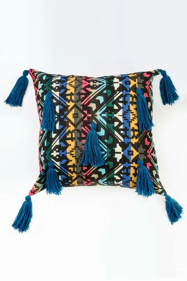 Lakhays Rainbow Geo Print Tassel Throw Pillow 4 Lakhays Rainbow Geo Print Tassel Throw Pillow
