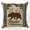 Vendor-unknown Wilderness Print Rustic Stripe Throw Pillow Pillows