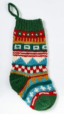 Lakhays Hand Knit Boho Holiday Stocking